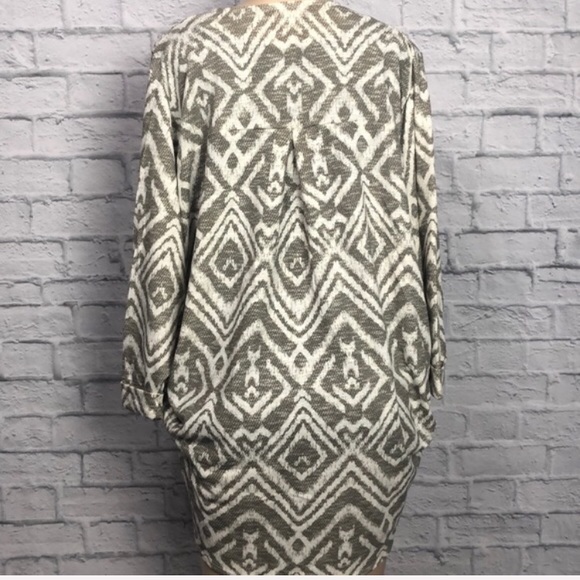 Grey & White Tribal Pattern Open Cardigan - Picture 6 of 8